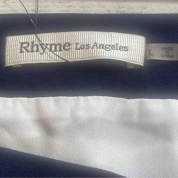 NEW Rhyme Los Angeles Vertical/Horizontal Stripes Lined Mini Skirt Large - Picture 3 of 10